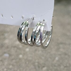 2 for $14! Silver Hoop Earrings NWOT